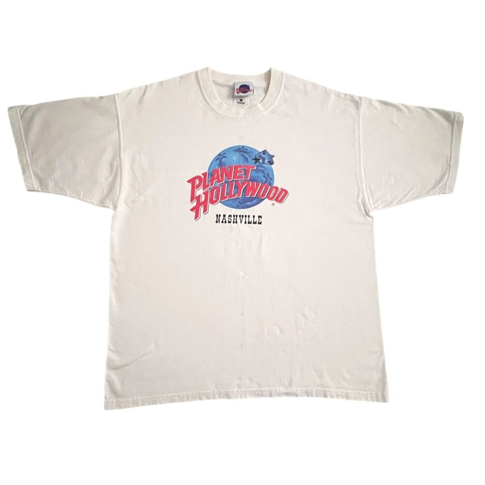 Vintage Planet Hollywood Nashville T-Shirt‎ L Fruit of the Loom USA Cotton Retro